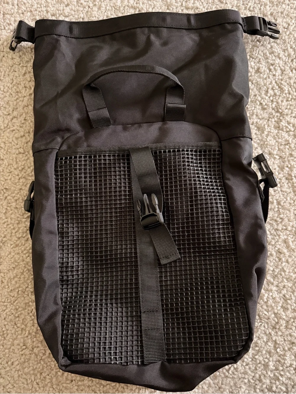Black Roll-Top Backpack - Men's